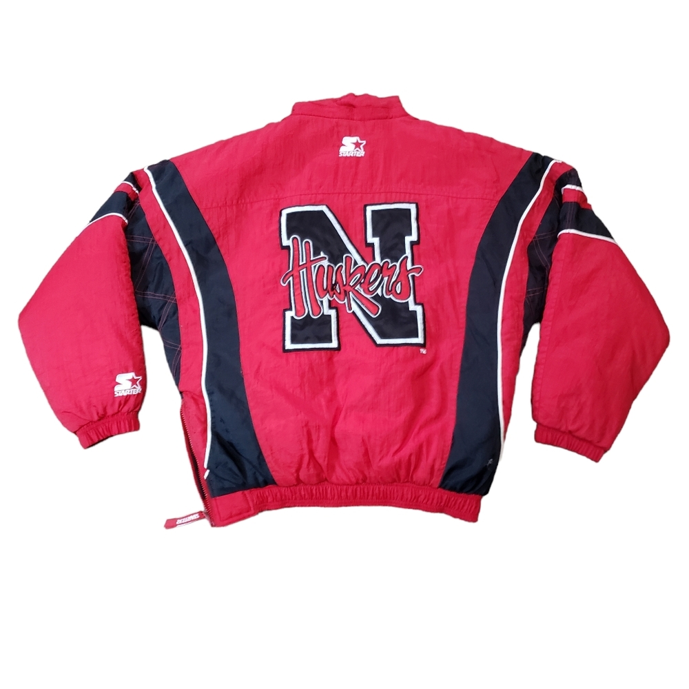 Nebraska Huskers Jacket Vintage Starter Pullover Collegiate Winter Coat Retro M - Picture 3 of 15